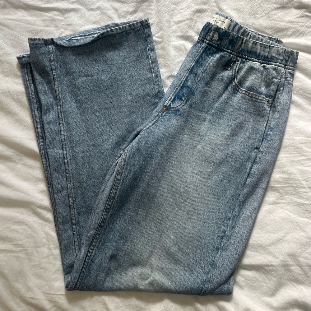 Rag and Bone Miramar High Rise Wide Leg Cotton Terry Sweatpant Jeans in Noosa